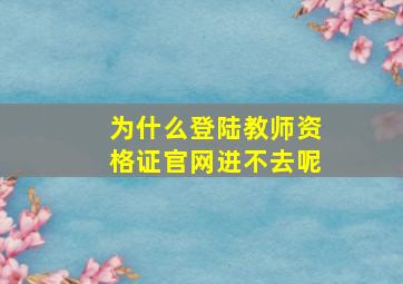 为什么登陆教师资格证官网进不去呢