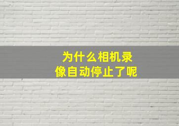 为什么相机录像自动停止了呢