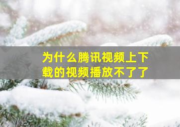 为什么腾讯视频上下载的视频播放不了了