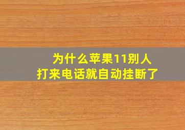 为什么苹果11别人打来电话就自动挂断了