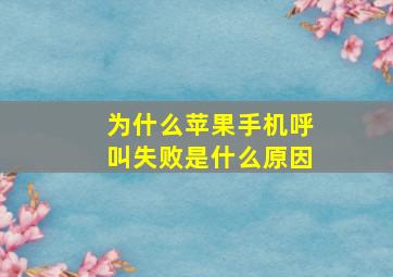 为什么苹果手机呼叫失败是什么原因