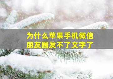 为什么苹果手机微信朋友圈发不了文字了