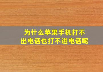 为什么苹果手机打不出电话也打不进电话呢