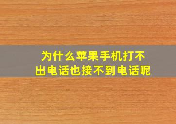 为什么苹果手机打不出电话也接不到电话呢