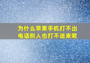 为什么苹果手机打不出电话别人也打不进来呢