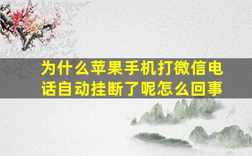 为什么苹果手机打微信电话自动挂断了呢怎么回事