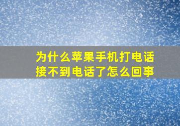 为什么苹果手机打电话接不到电话了怎么回事