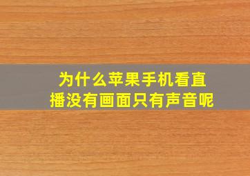 为什么苹果手机看直播没有画面只有声音呢