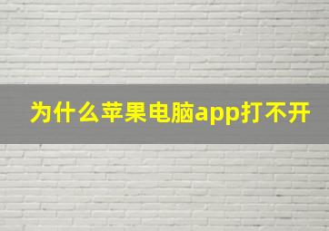 为什么苹果电脑app打不开