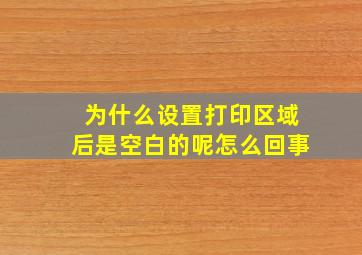 为什么设置打印区域后是空白的呢怎么回事