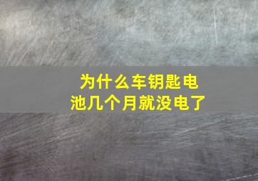 为什么车钥匙电池几个月就没电了