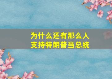 为什么还有那么人支持特朗普当总统