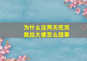 为什么这两天吃完就拉大便怎么回事