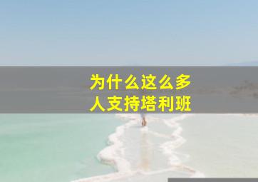 为什么这么多人支持塔利班