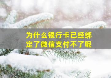 为什么银行卡已经绑定了微信支付不了呢