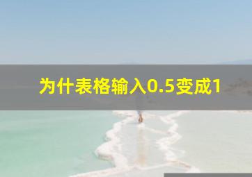 为什表格输入0.5变成1