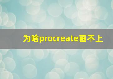 为啥procreate画不上