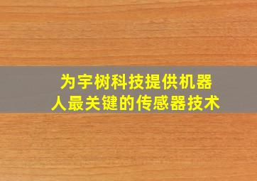 为宇树科技提供机器人最关键的传感器技术