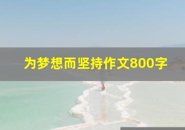 为梦想而坚持作文800字