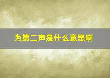 为第二声是什么意思啊