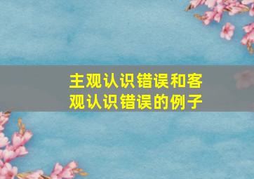 主观认识错误和客观认识错误的例子