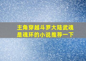 主角穿越斗罗大陆武魂是魂环的小说推荐一下