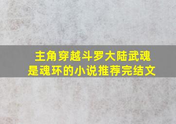 主角穿越斗罗大陆武魂是魂环的小说推荐完结文