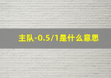 主队-0.5/1是什么意思