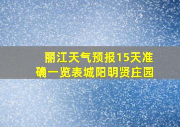 丽江天气预报15天准确一览表城阳明贤庄园