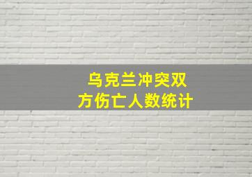 乌克兰冲突双方伤亡人数统计