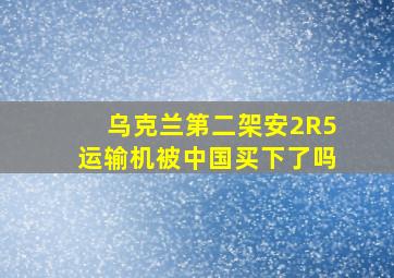 乌克兰第二架安2R5运输机被中国买下了吗