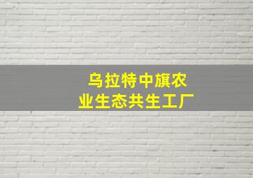 乌拉特中旗农业生态共生工厂