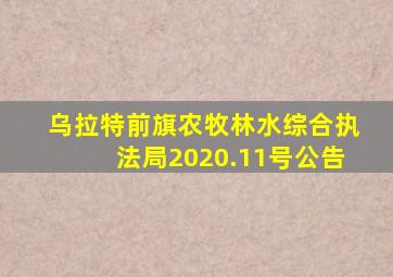 乌拉特前旗农牧林水综合执法局2020.11号公告