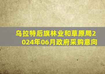 乌拉特后旗林业和草原局2024年06月政府采购意向