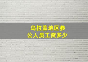 乌拉盖地区参公人员工资多少