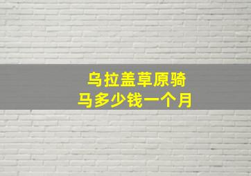 乌拉盖草原骑马多少钱一个月