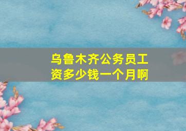 乌鲁木齐公务员工资多少钱一个月啊