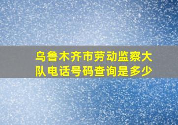 乌鲁木齐市劳动监察大队电话号码查询是多少