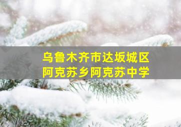 乌鲁木齐市达坂城区阿克苏乡阿克苏中学