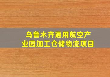 乌鲁木齐通用航空产业园加工仓储物流项目