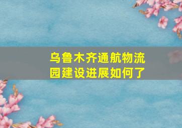 乌鲁木齐通航物流园建设进展如何了