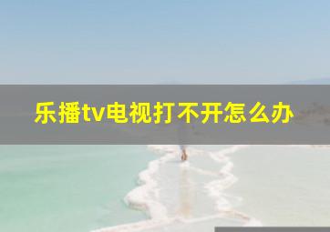 乐播tv电视打不开怎么办