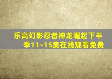 乐高幻影忍者神龙崛起下半季11~15集在线观看免费