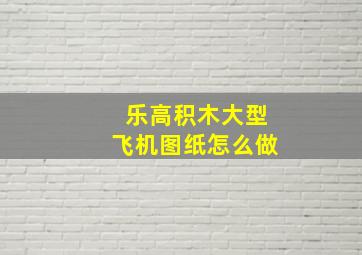 乐高积木大型飞机图纸怎么做