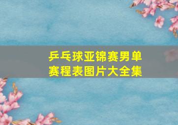 乒乓球亚锦赛男单赛程表图片大全集