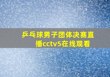 乒乓球男子团体决赛直播cctv5在线观看