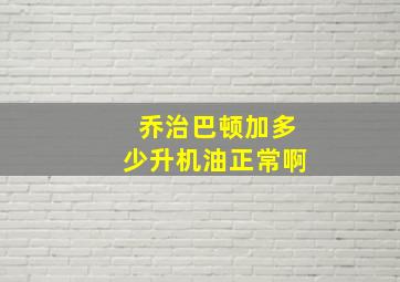 乔治巴顿加多少升机油正常啊