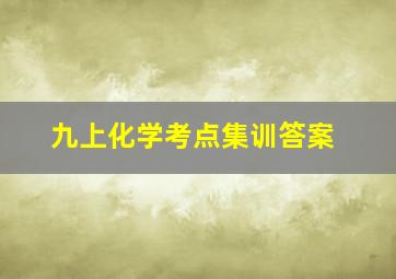 九上化学考点集训答案