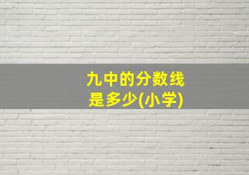 九中的分数线是多少(小学)