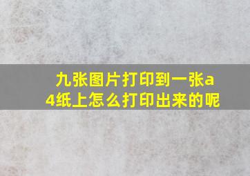 九张图片打印到一张a4纸上怎么打印出来的呢